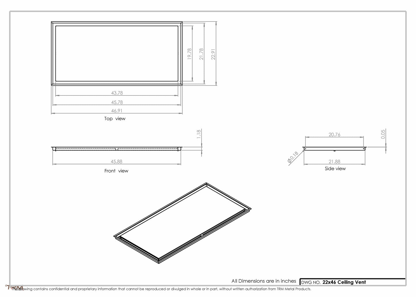 22x46-Modern-Ceiling-Vent Cover-TRM Metal- 46x22