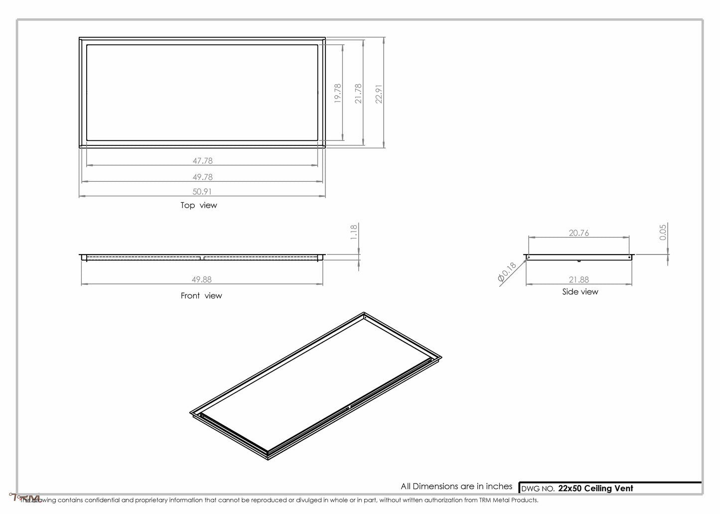 22x50-Modern-Ceiling-Vent Cover-TRM Metal- 50x22