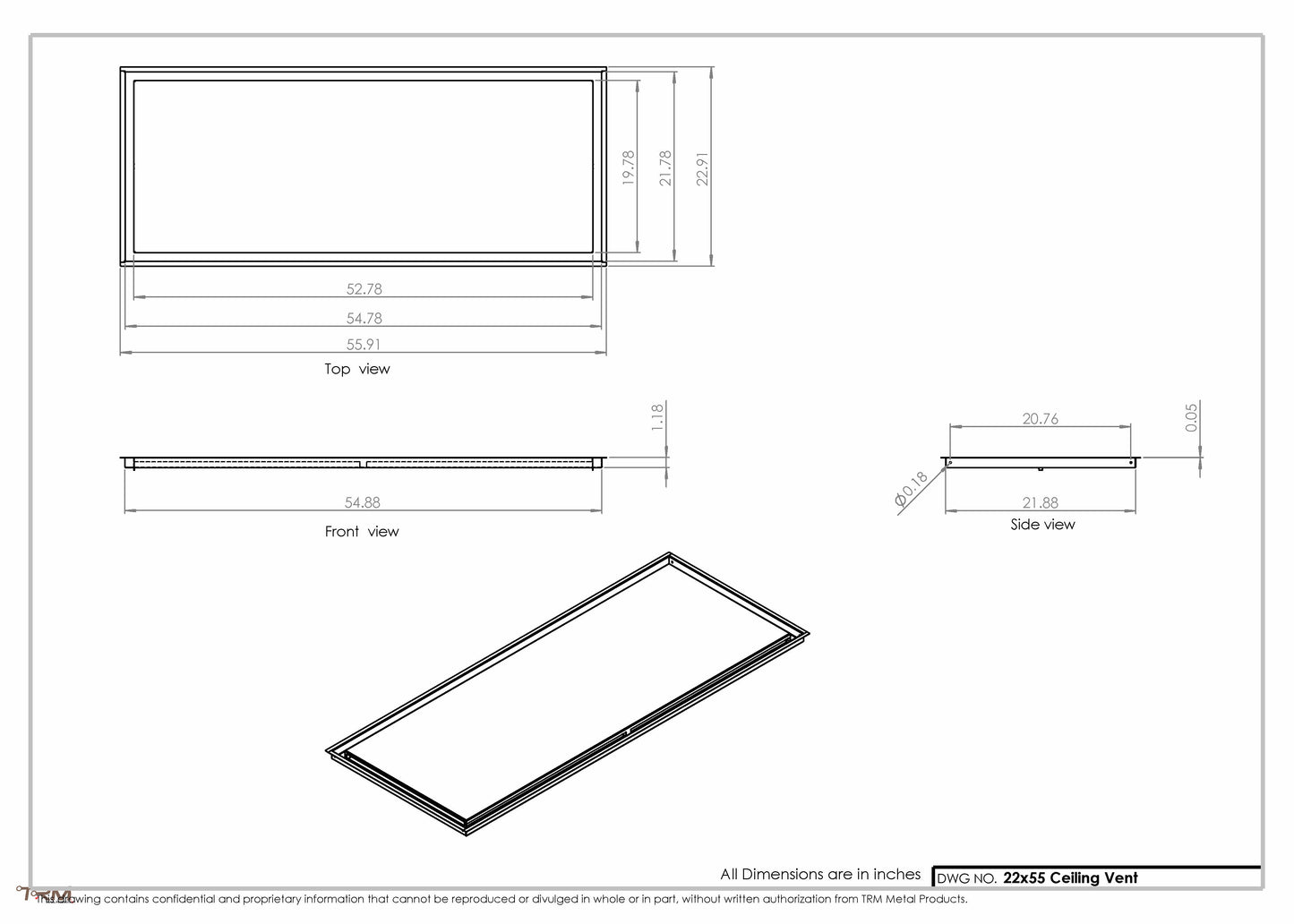 22x55-Modern-Ceiling-Vent Cover-TRM Metal- 55x22