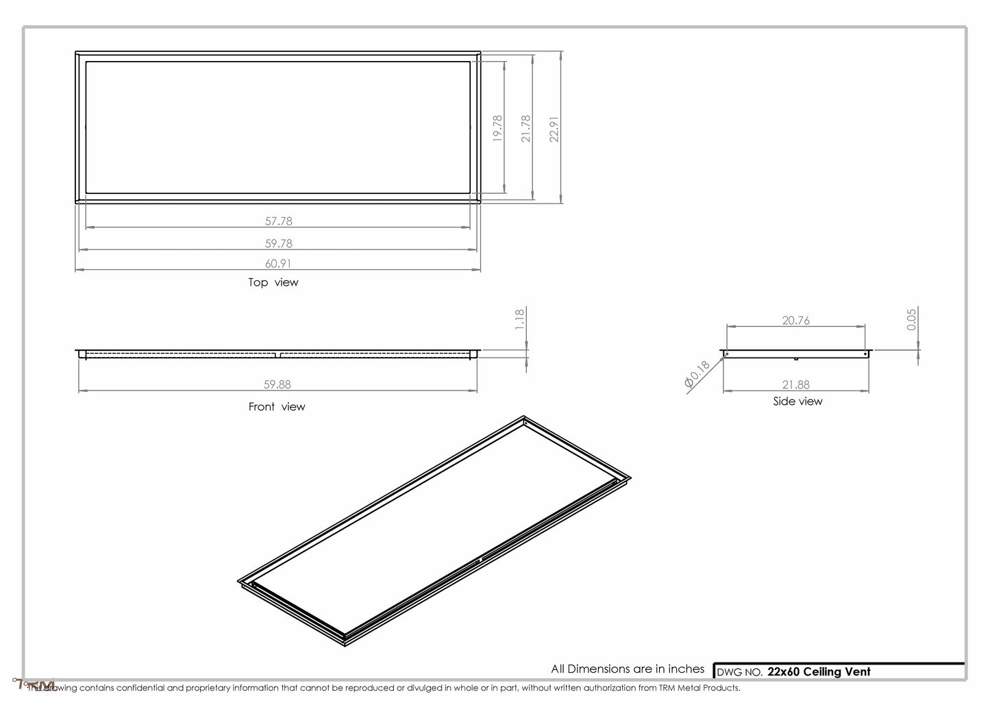 22x60-Modern-Ceiling-Vent Cover-TRM Metal- 60x22