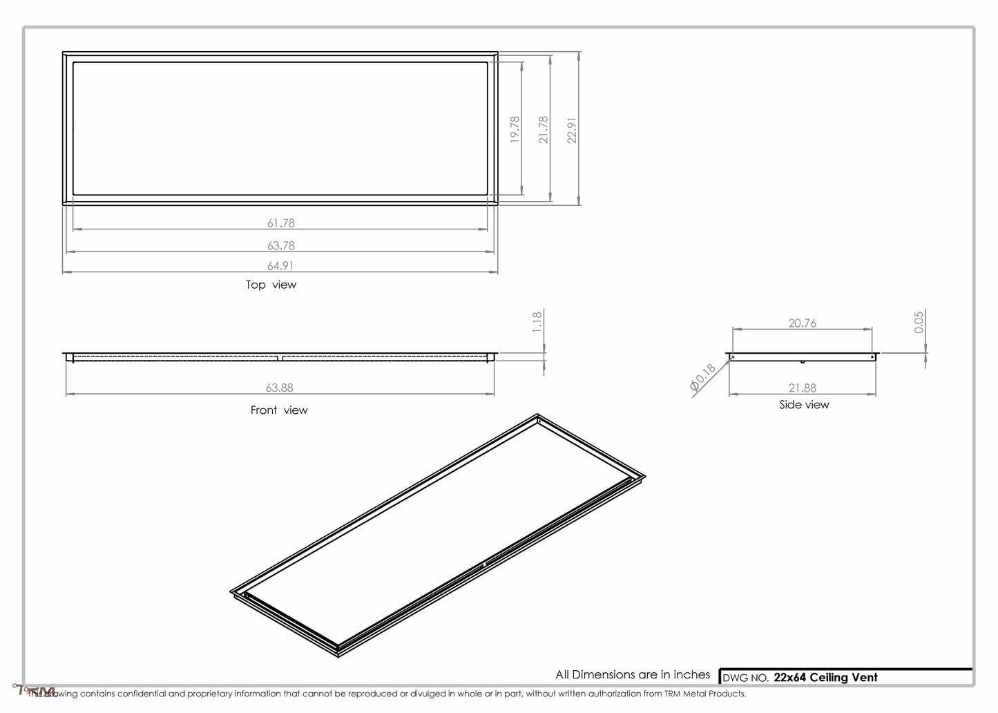 22x64-Modern-Ceiling-Vent Cover-TRM Metal- 64x22