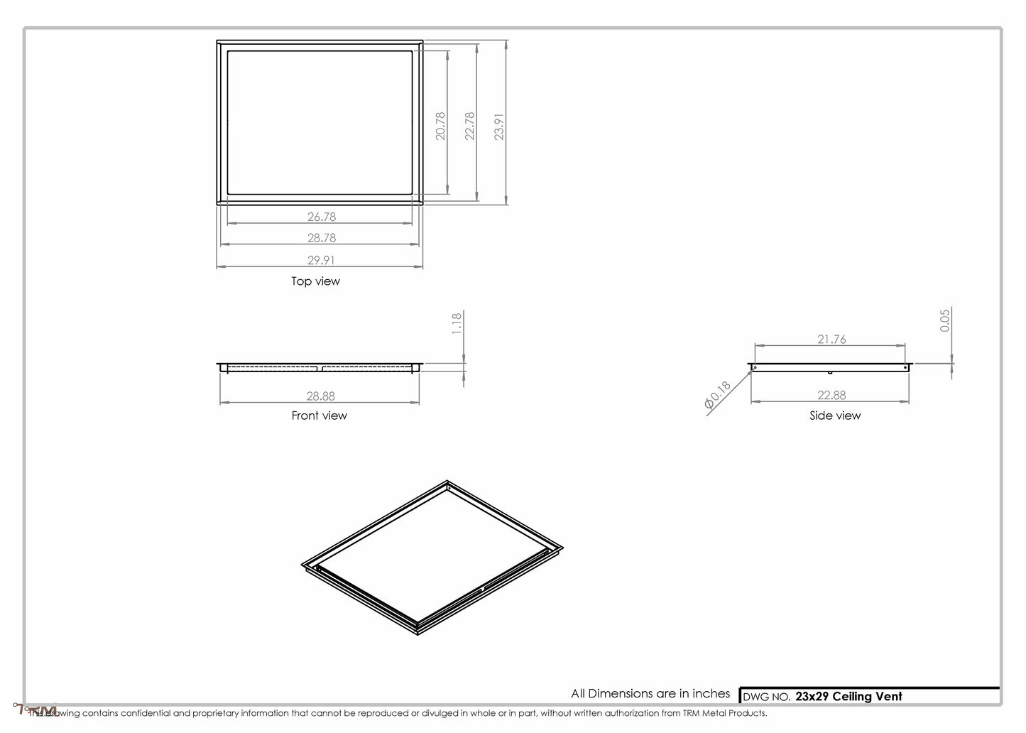 23x29-Modern-Ceiling-Vent Cover-TRM Metal- 29x23