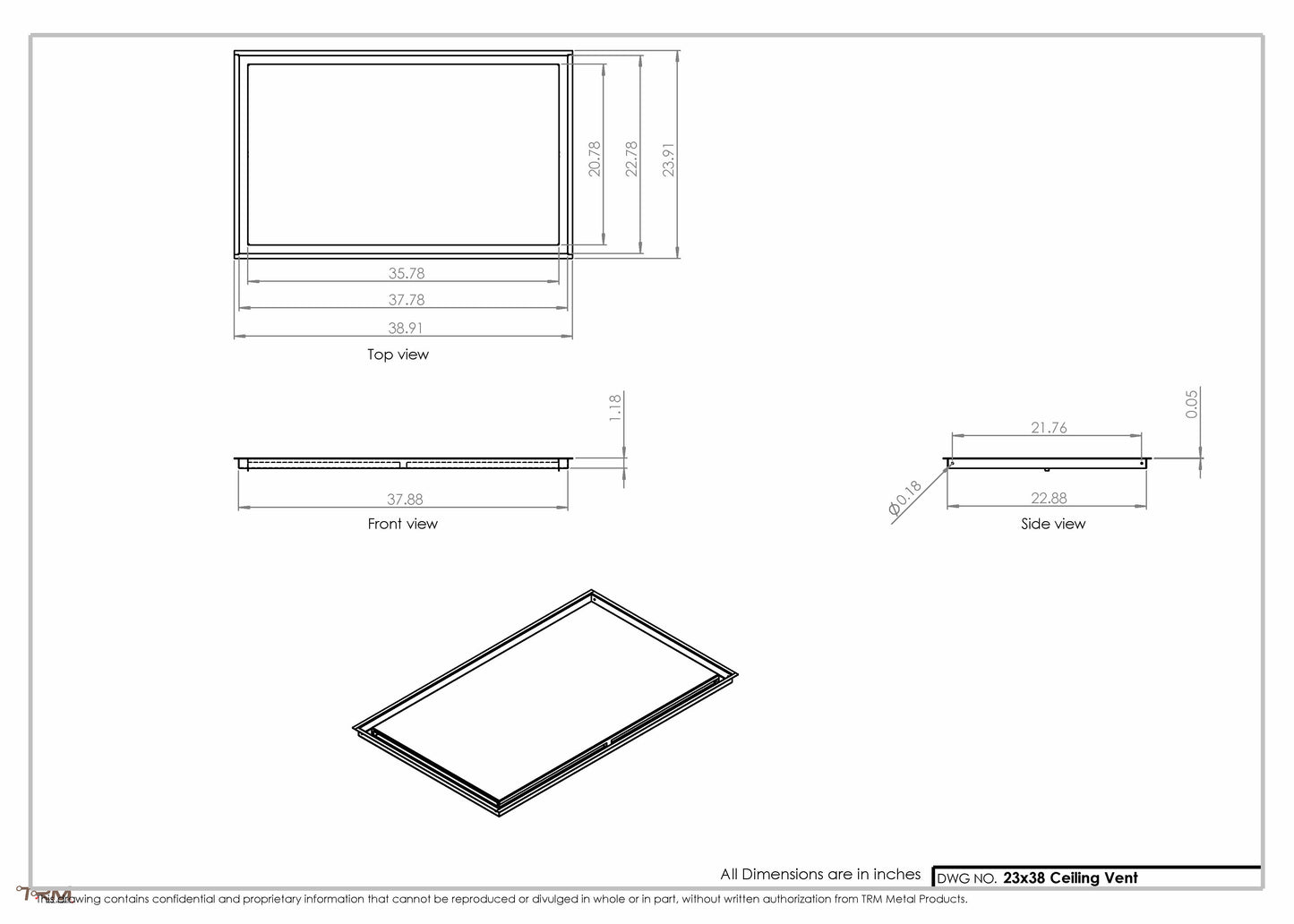 23x38-Modern-Ceiling-Vent Cover-TRM Metal- 38x23