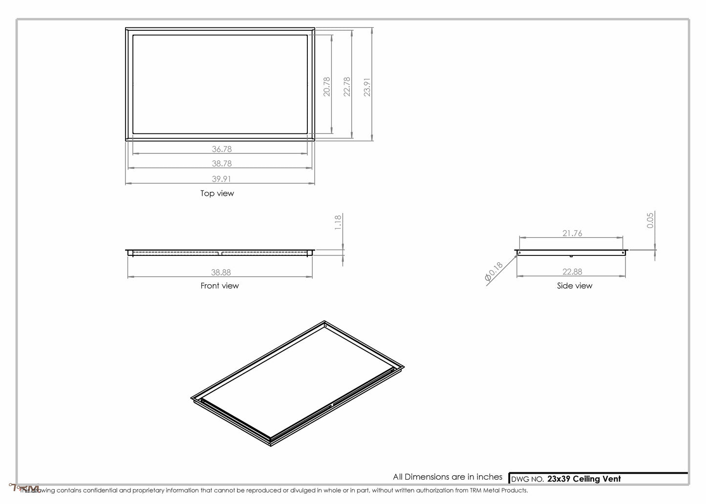 23x39-Modern-Ceiling-Vent Cover-TRM Metal- 39x23