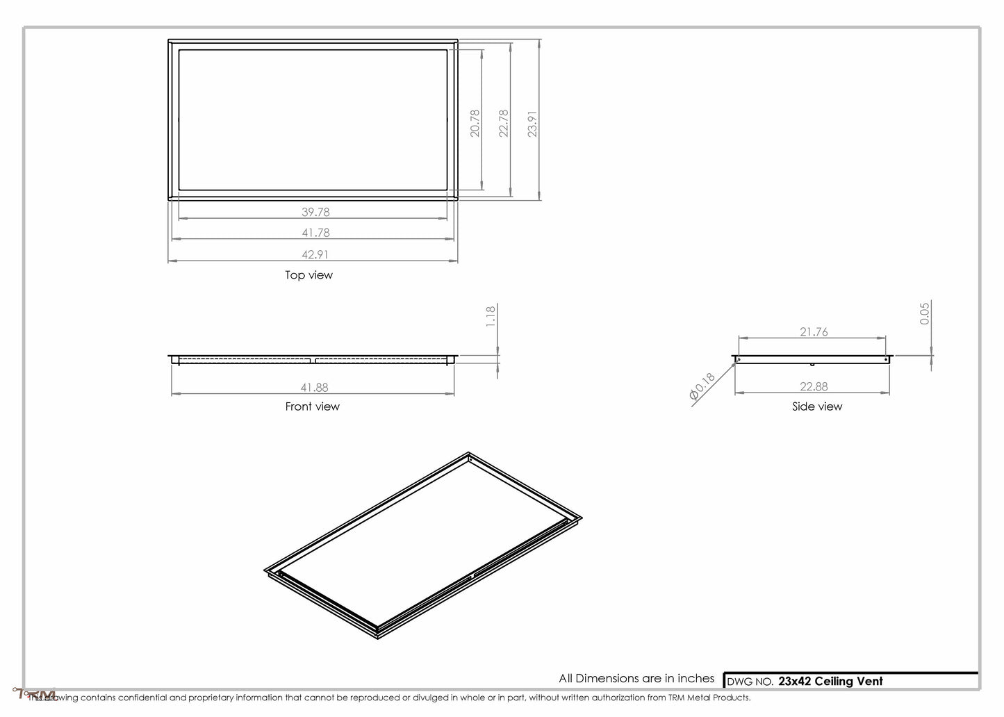 23x42-Modern-Ceiling-Vent Cover-TRM Metal- 42x23