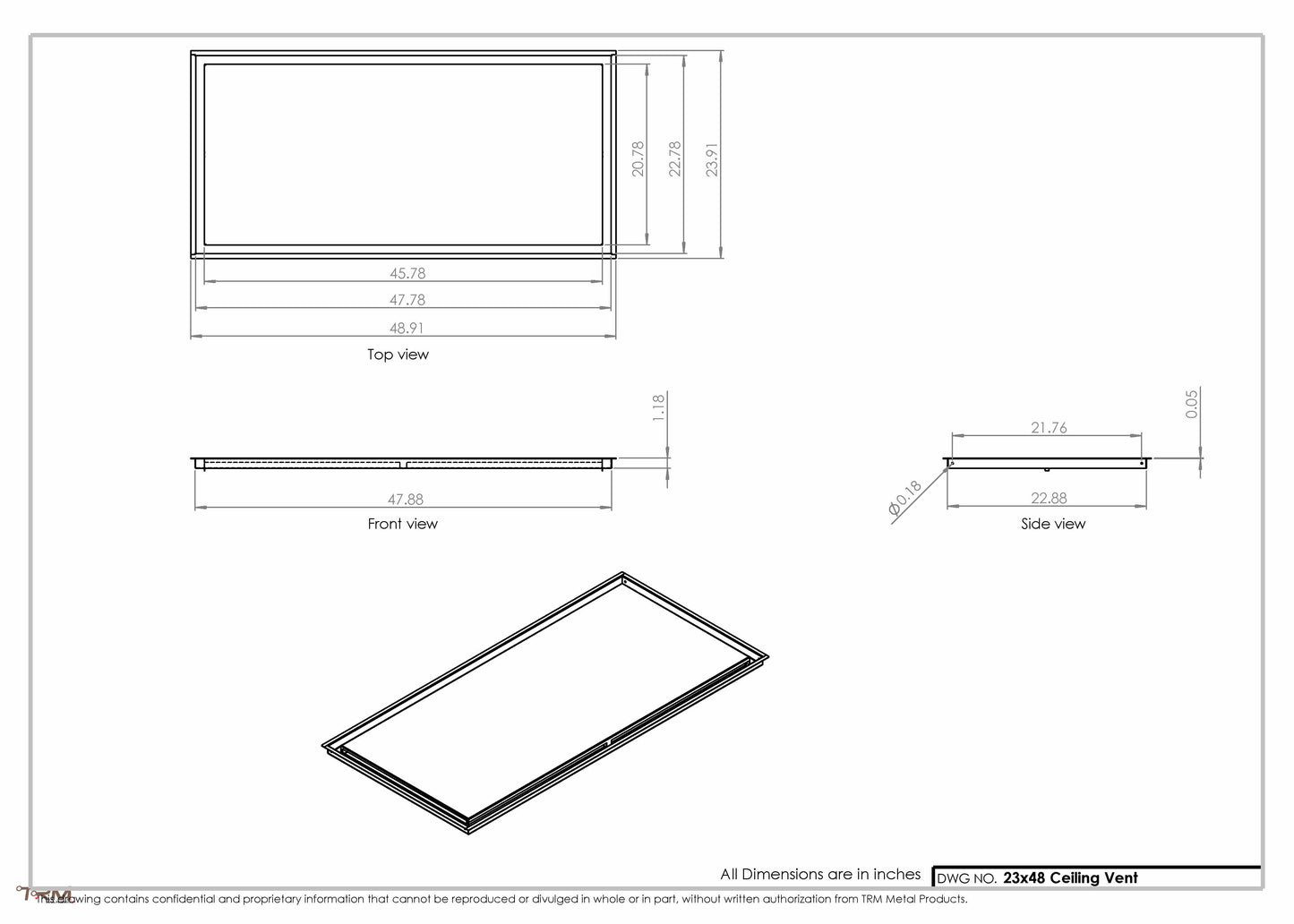 23x48-Modern-Ceiling-Vent Cover-TRM Metal- 48x23