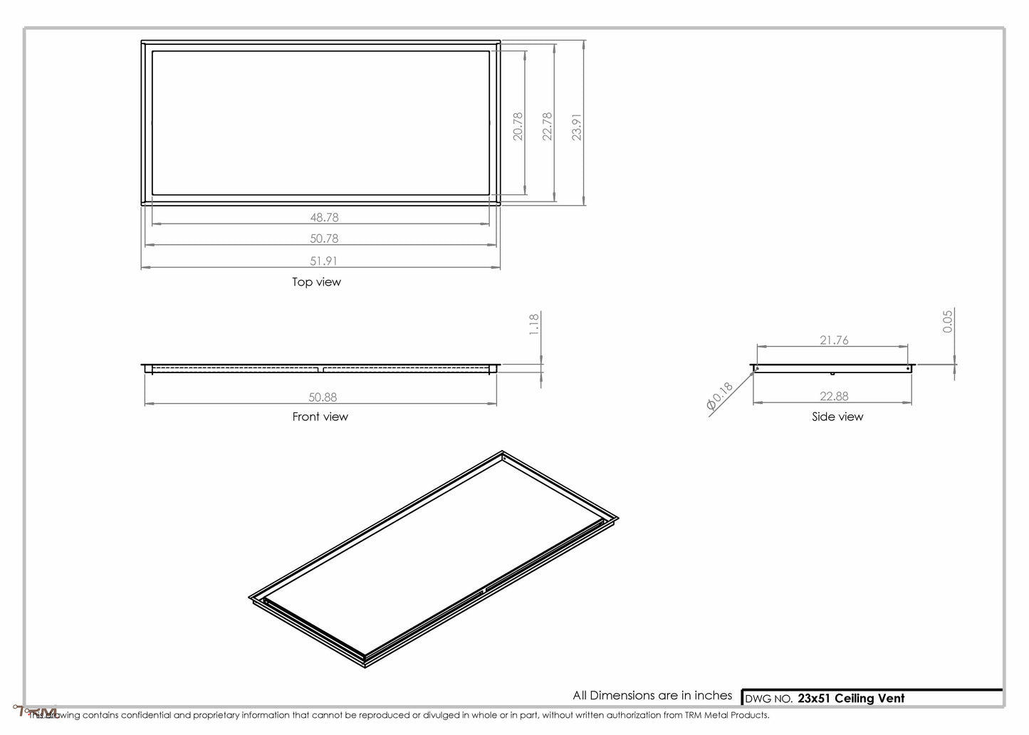 23x51-Modern-Ceiling-Vent Cover-TRM Metal- 51x23