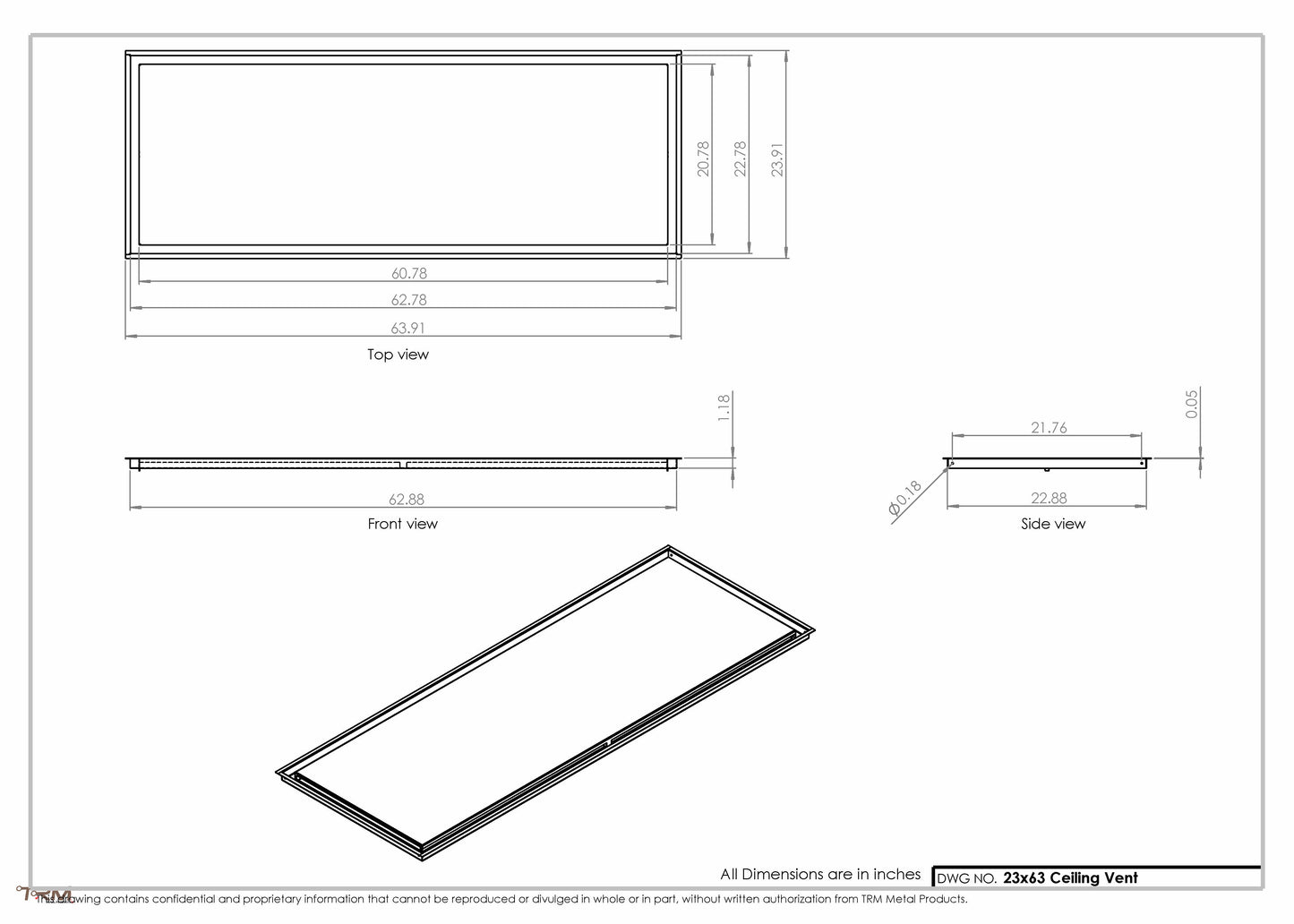 23x63-Modern-Ceiling-Vent Cover-TRM Metal- 63x23