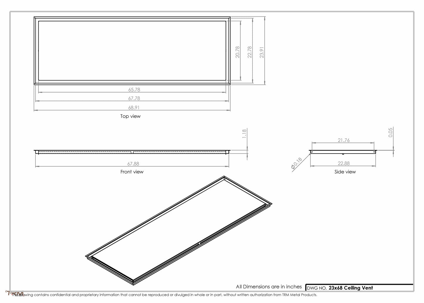 23x68-Modern-Ceiling-Vent Cover-TRM Metal- 68x23