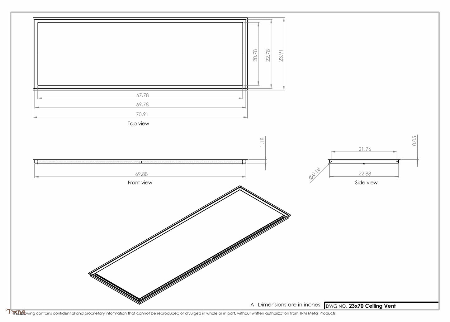 23x70-Modern-Ceiling-Vent Cover-TRM Metal- 70x23
