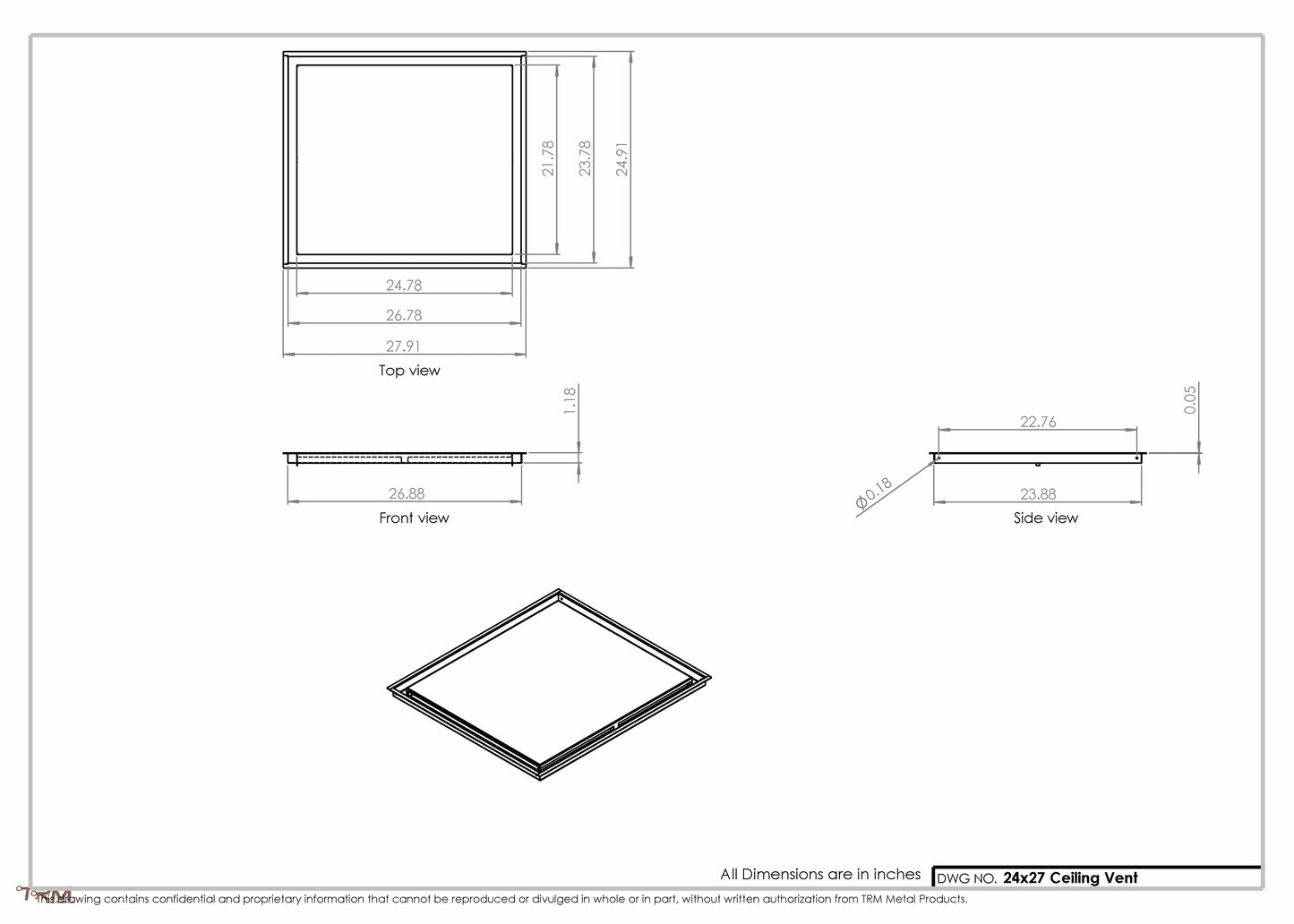 24x27-Modern-Ceiling-Vent Cover-TRM Metal- 27x24