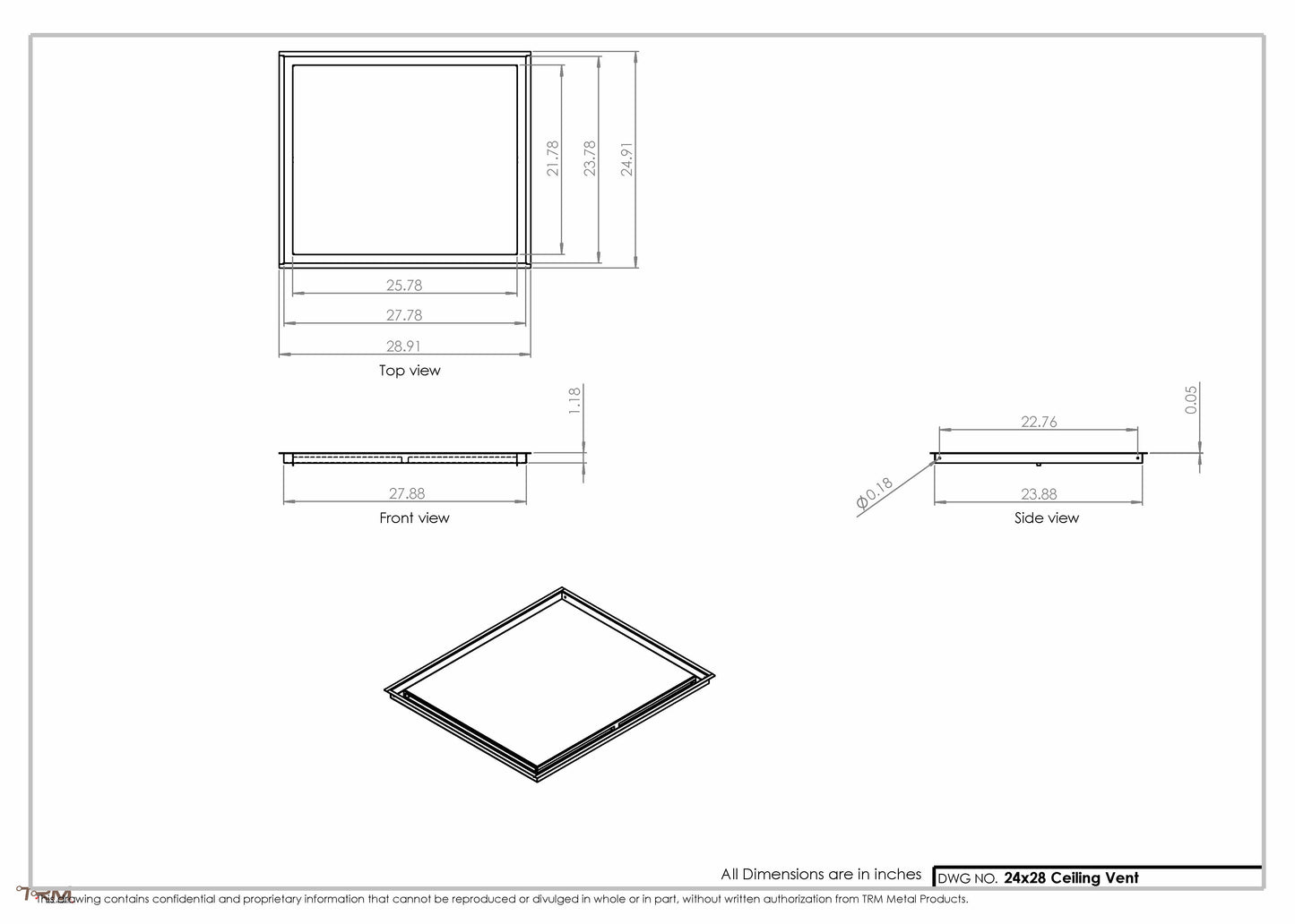 24x28-Modern-Ceiling-Vent Cover-TRM Metal- 28x24