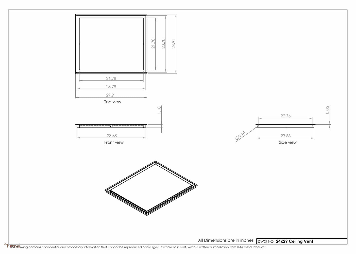 24x29-Modern-Ceiling-Vent Cover-TRM Metal- 29x24