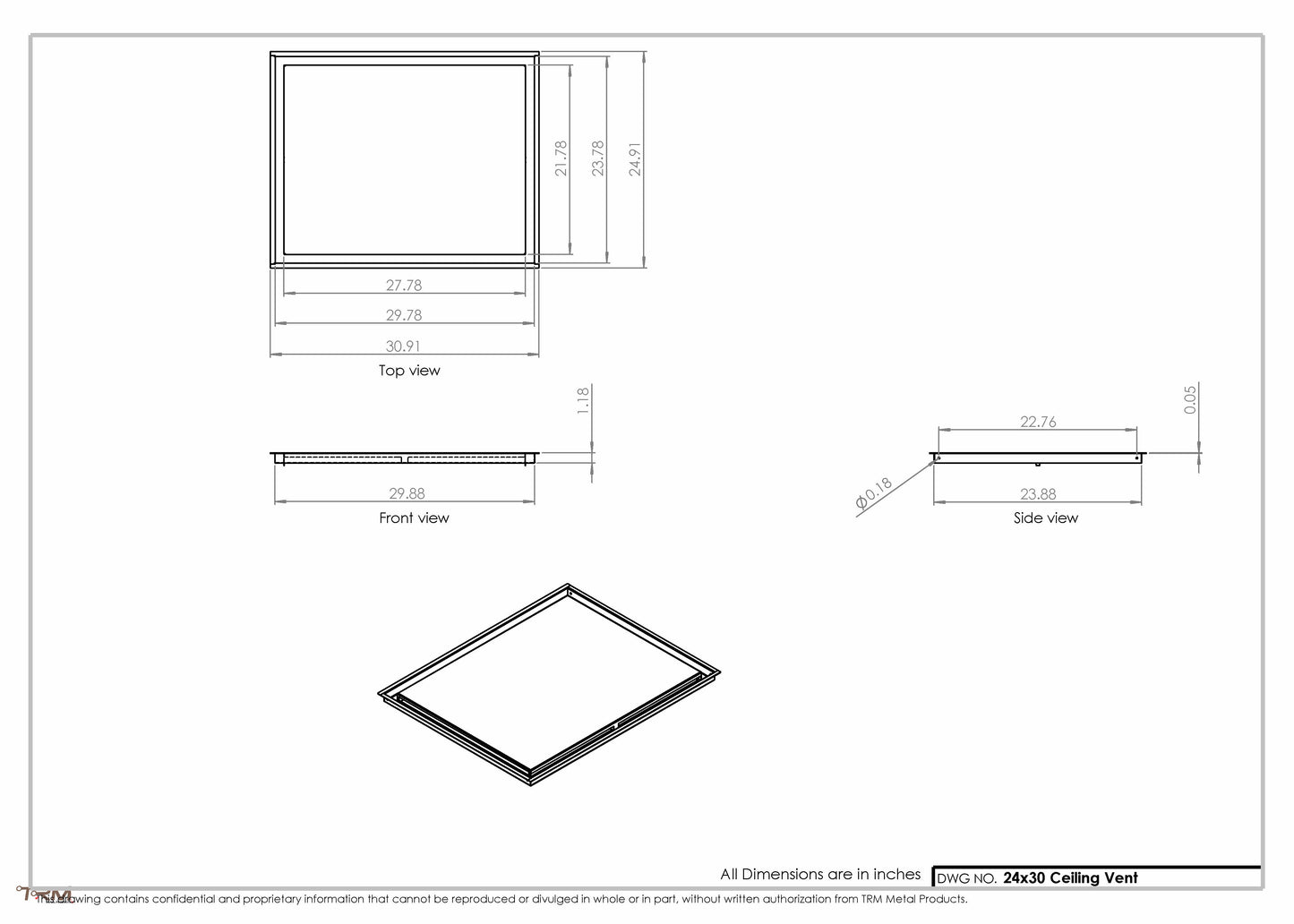 24x30-Modern-Ceiling-Vent Cover-TRM Metal- 30x24