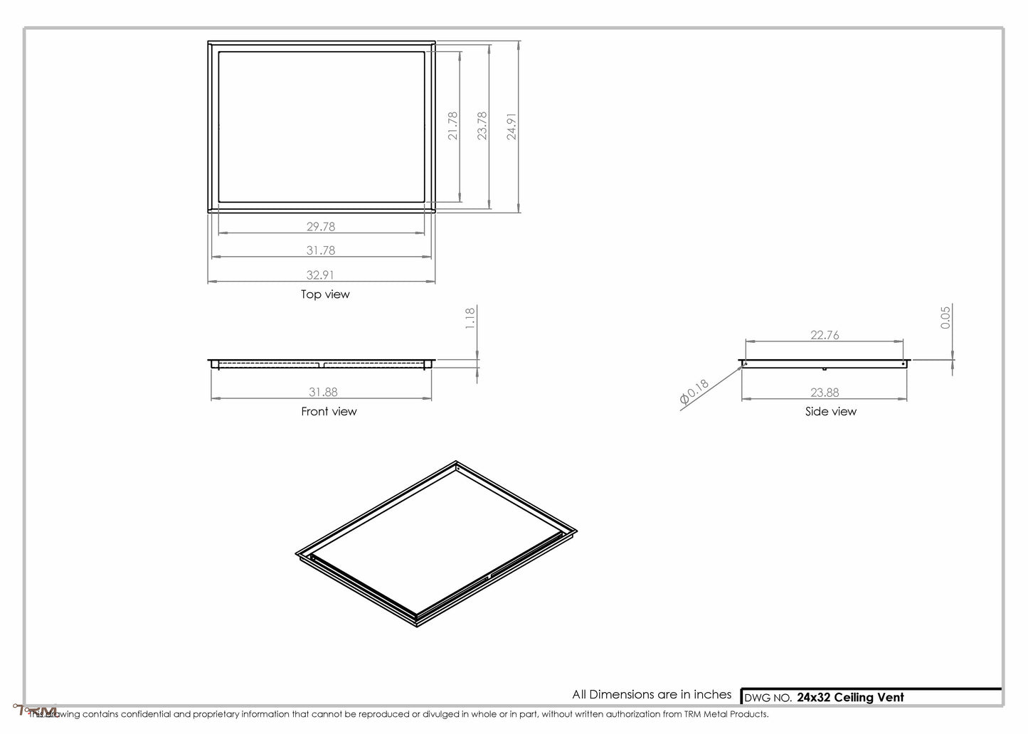 24x32-Modern-Ceiling-Vent Cover-TRM Metal- 32x24