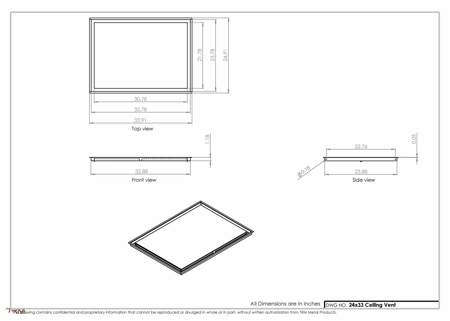 24x33-Modern-Ceiling-Vent Cover-TRM Metal- 33x24
