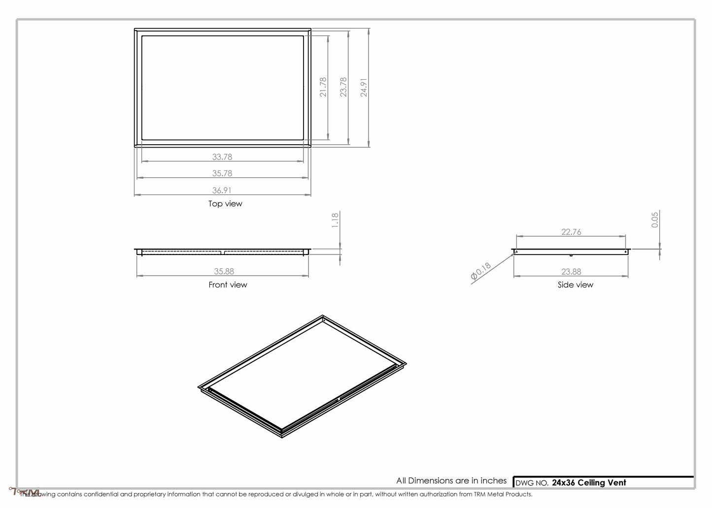 24x36-Modern-Ceiling-Vent Cover-TRM Metal- 36x24