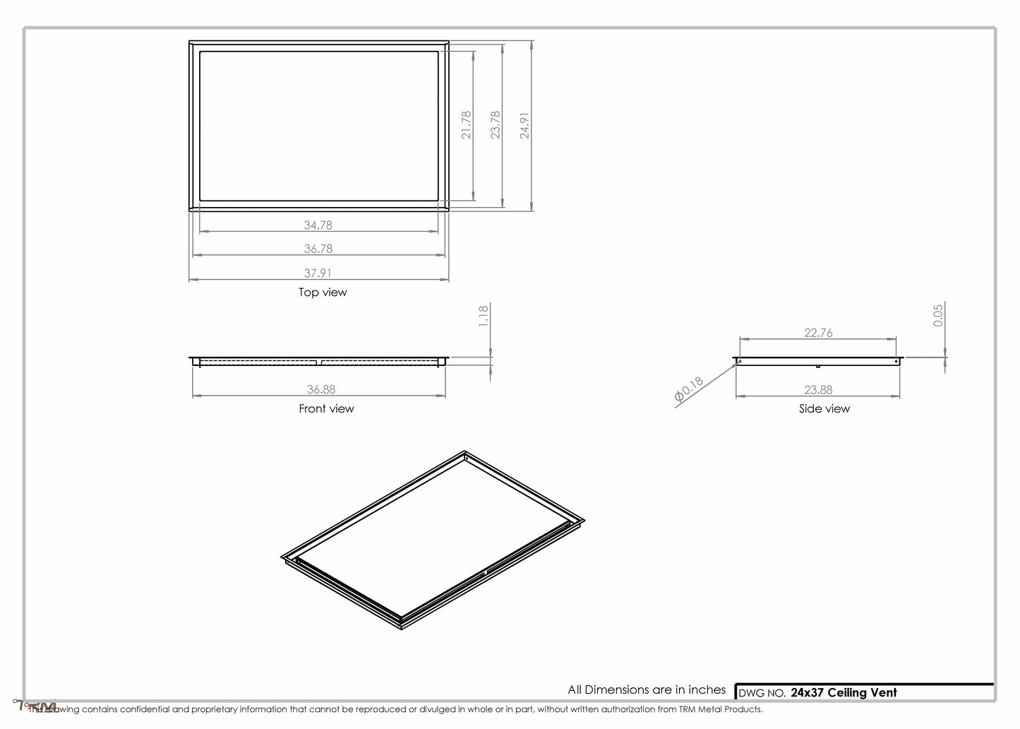 24x37-Modern-Ceiling-Vent Cover-TRM Metal- 37x24