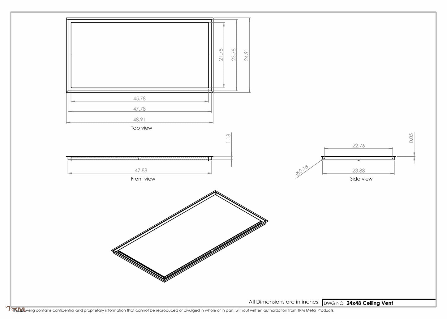 24x48-Modern-Ceiling-Vent Cover-TRM Metal- 48x24