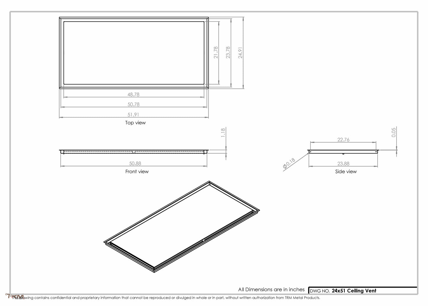 24x51-Modern-Ceiling-Vent Cover-TRM Metal- 51x24