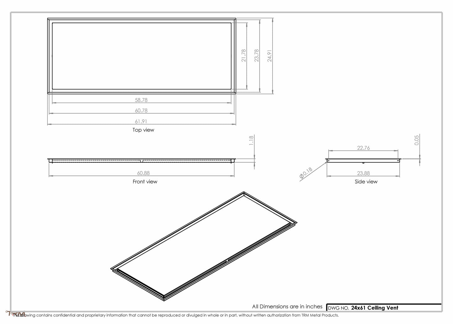 24x61-Modern-Ceiling-Vent Cover-TRM Metal- 61x24