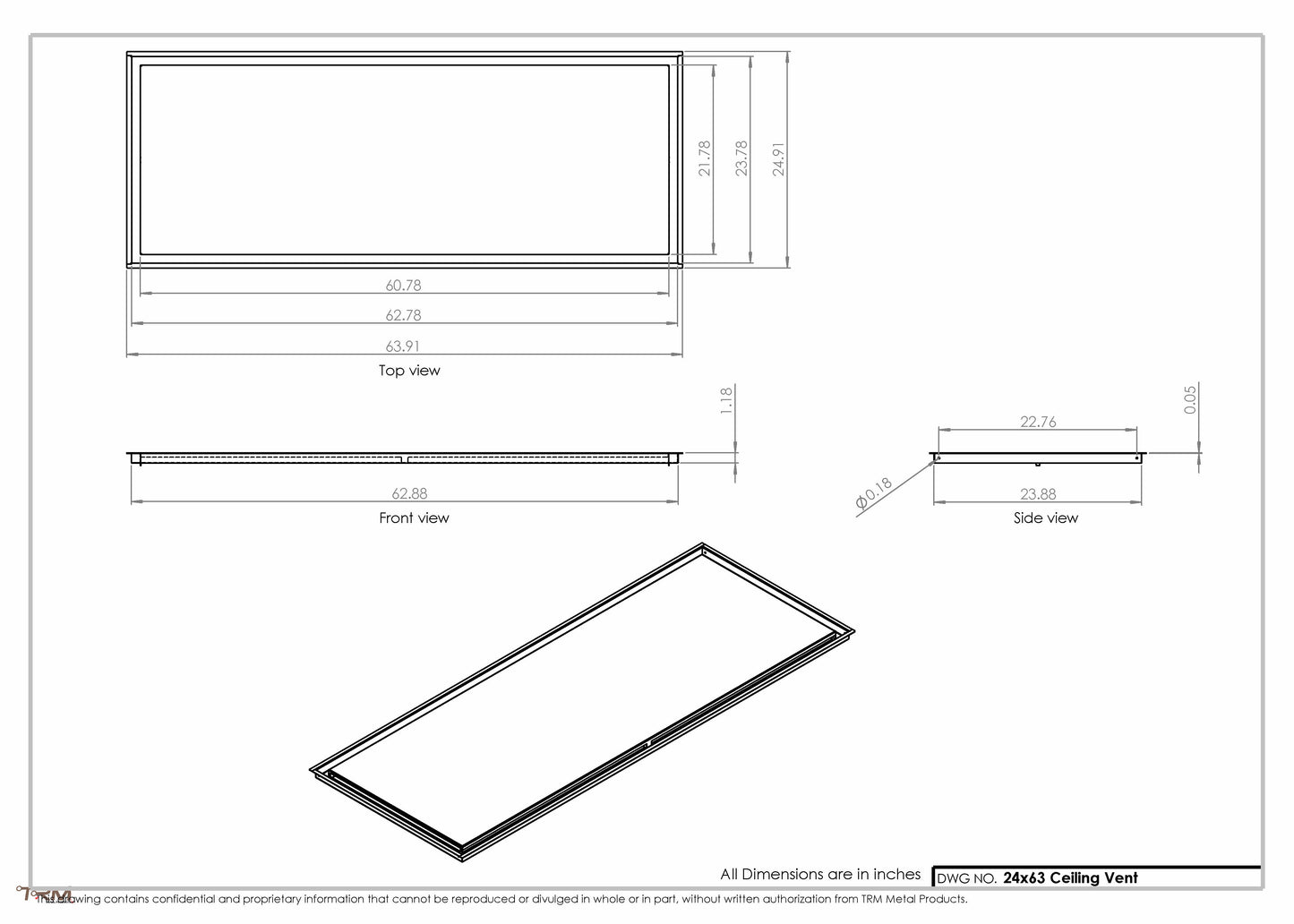 24x63-Modern-Ceiling-Vent Cover-TRM Metal- 63x24