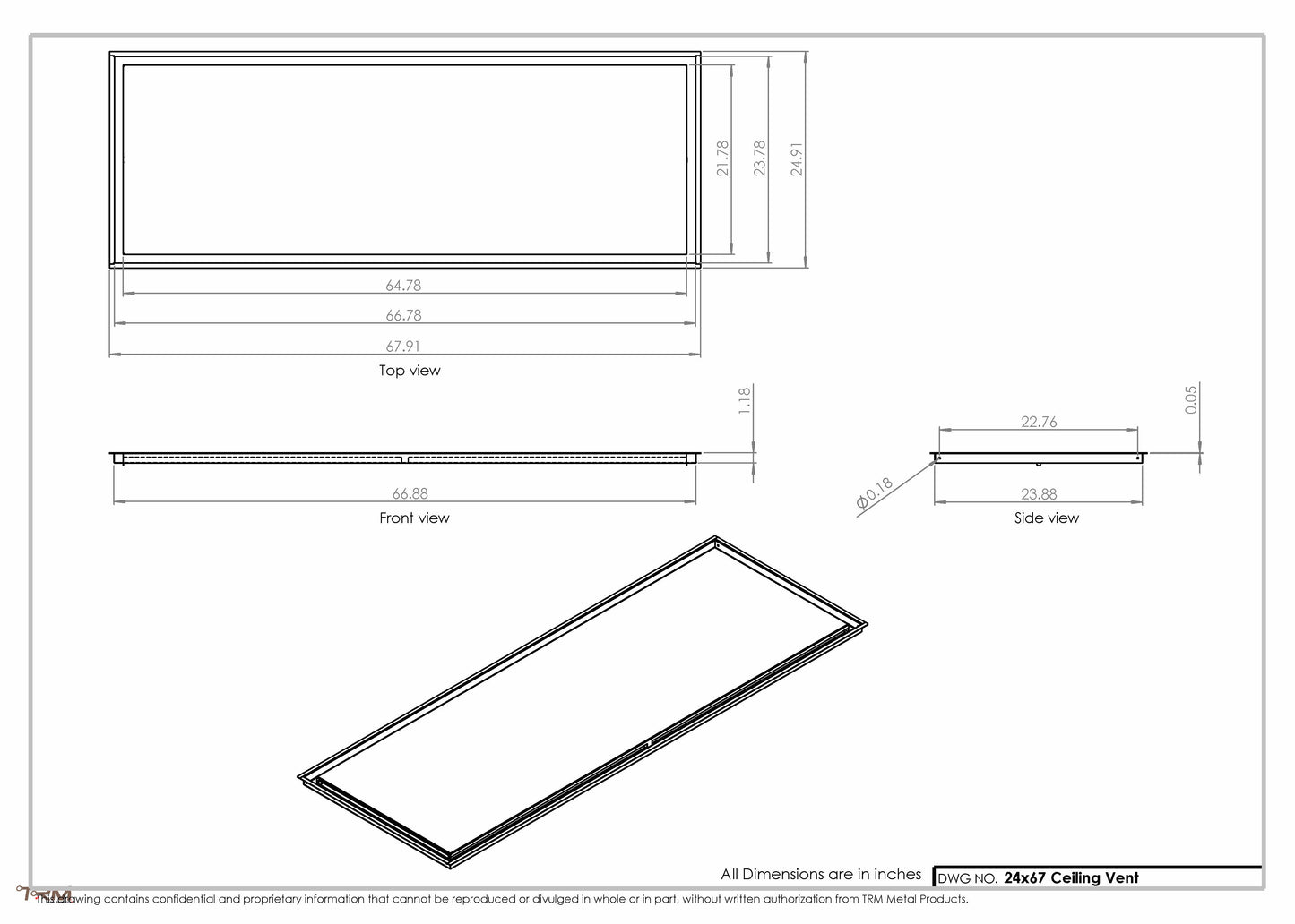 24x67-Modern-Ceiling-Vent Cover-TRM Metal- 67x24
