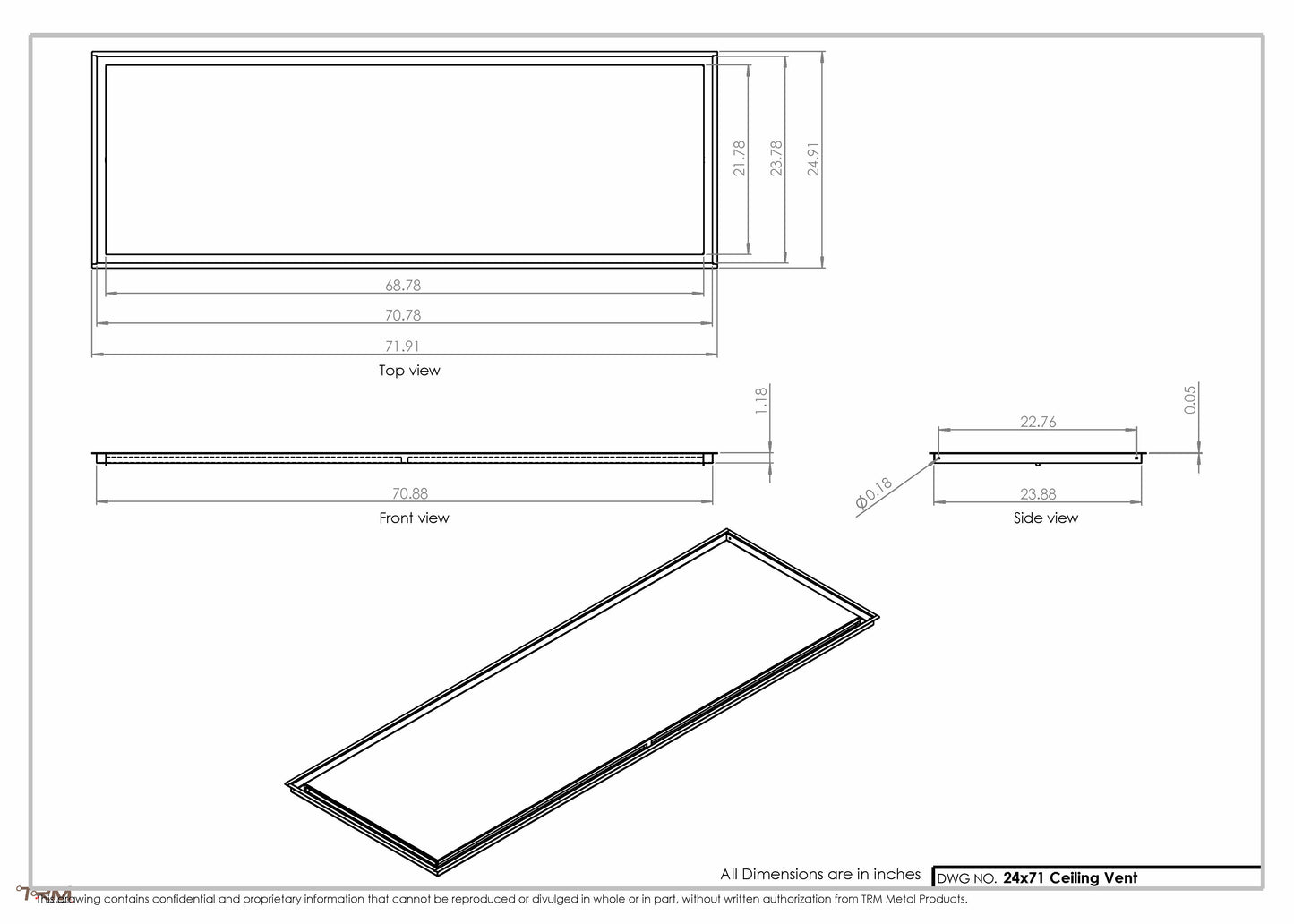 24x71-Modern-Ceiling-Vent Cover-TRM Metal- 71x24