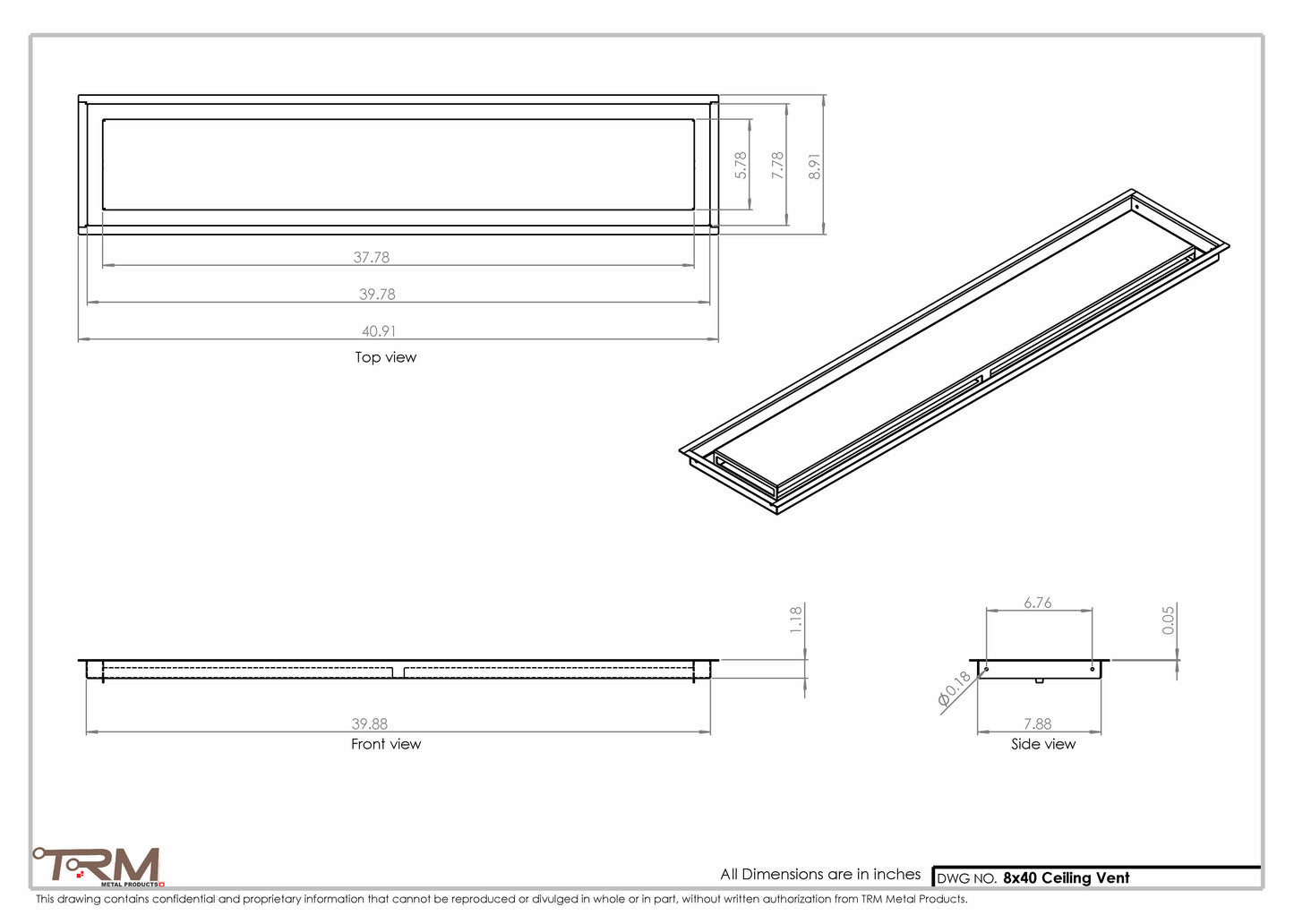 8x40-Modern-Ceiling-Vent Cover-TRM Metal- 40x8