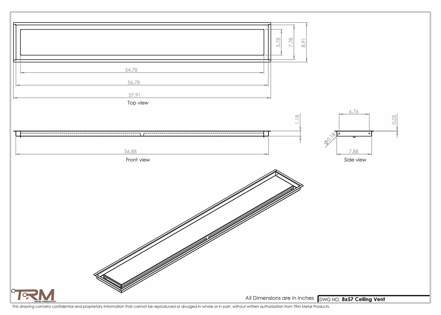 8x57-Modern-Ceiling-Vent Cover-TRM Metal- 57x8