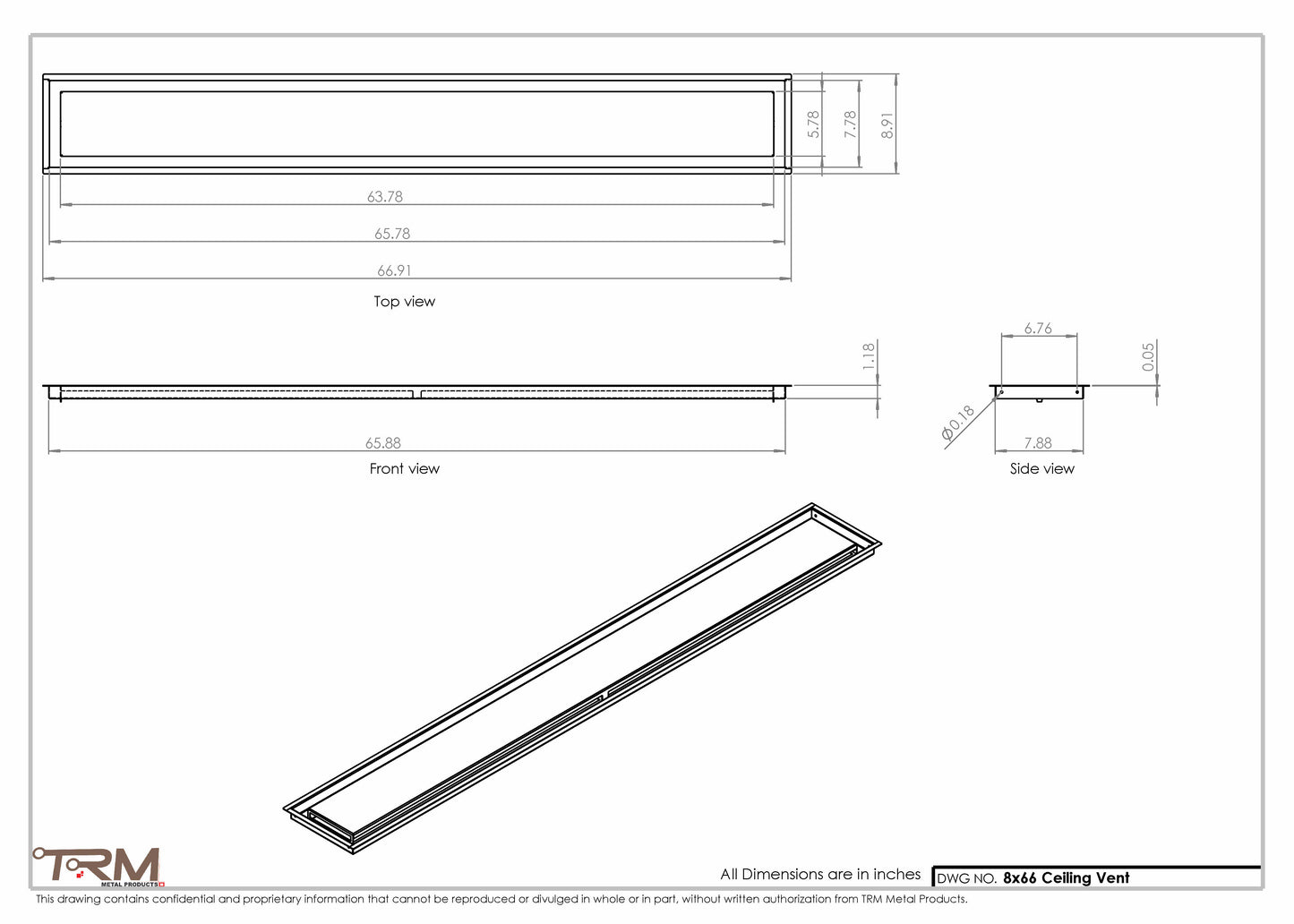 8x66-Modern-Ceiling-Vent Cover-TRM Metal- 66x8
