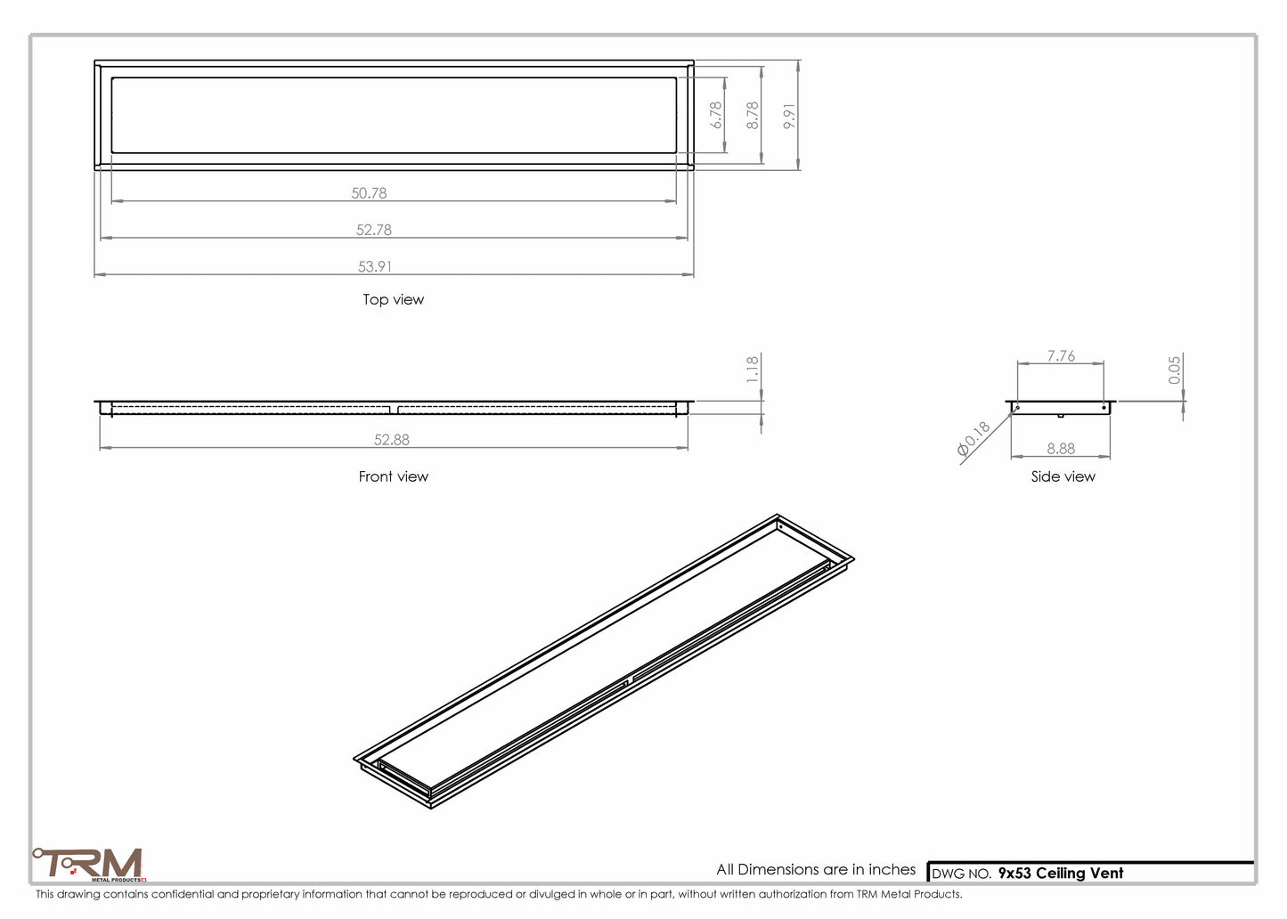 9x53-Modern-Ceiling-Vent Cover-TRM Metal- 53x9