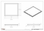 23x25 ceiling vent cover, dimensions drawing