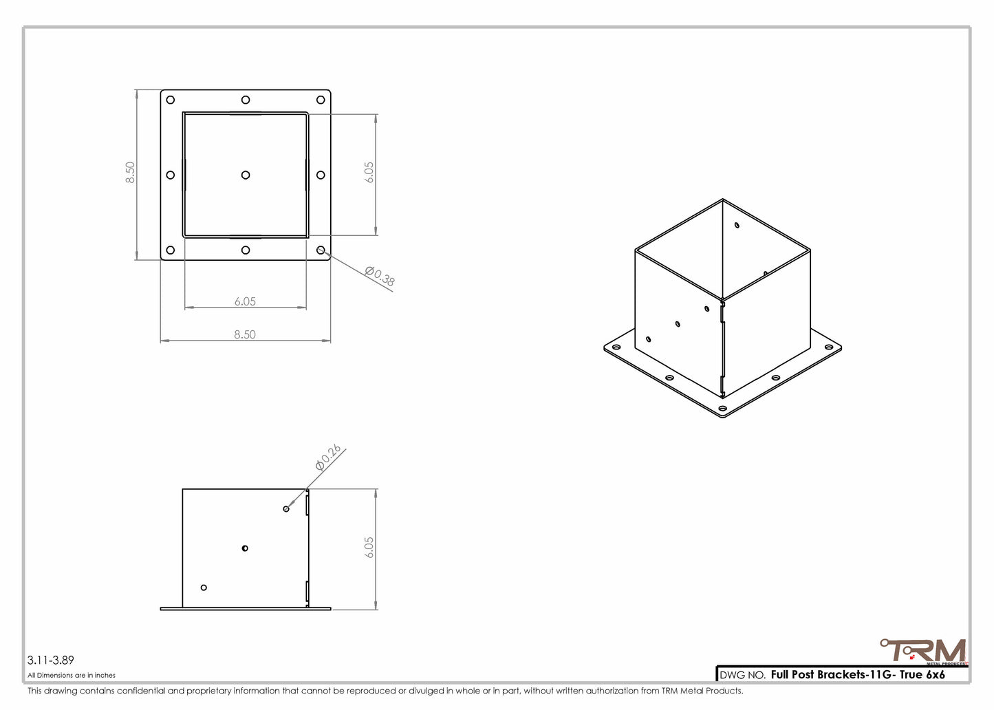Supports de poteau complets en acier 11G – base pour poteaux de bois 4x4, 6x6 et 8x8