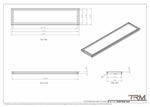 10x44 - Wall Vent - Modern Vent Cover -  Return Air Vent - TRM Metal  44x10