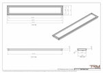 7x44 - Wall Vent - Modern Vent Cover -  Return Air Vent - TRM Metal  44x7