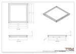 16x16 wall vent cover, dimensions drawing