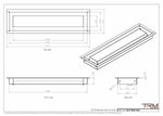 4x16 wall vent cover, dimensions drawing
