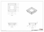 5x5 wall vent cover, dimensions drawing