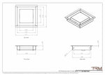 6x6 wall vent cover, dimensions drawing
