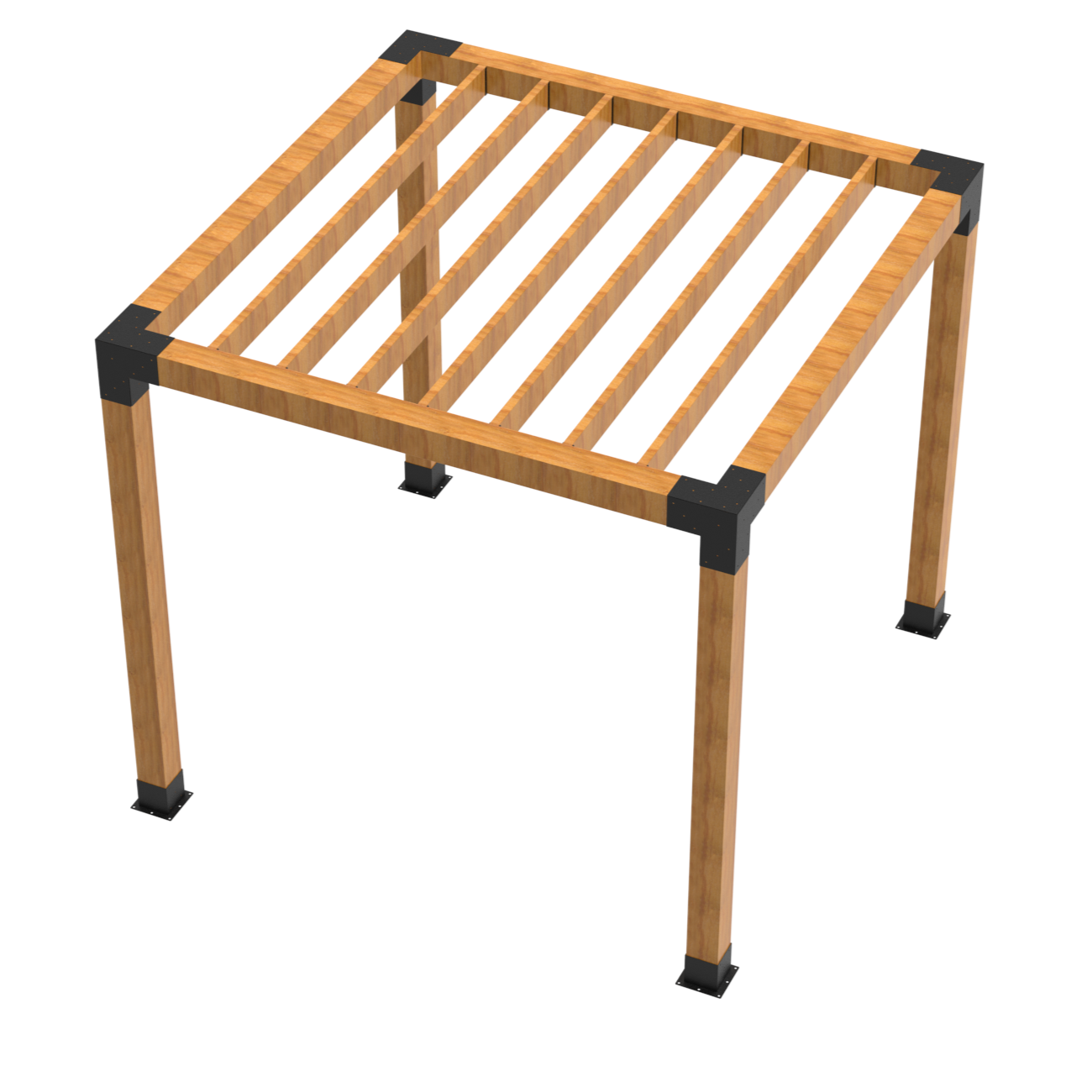 Pergola Kit with Rafter Brackets for 6"X6" Wood Posts