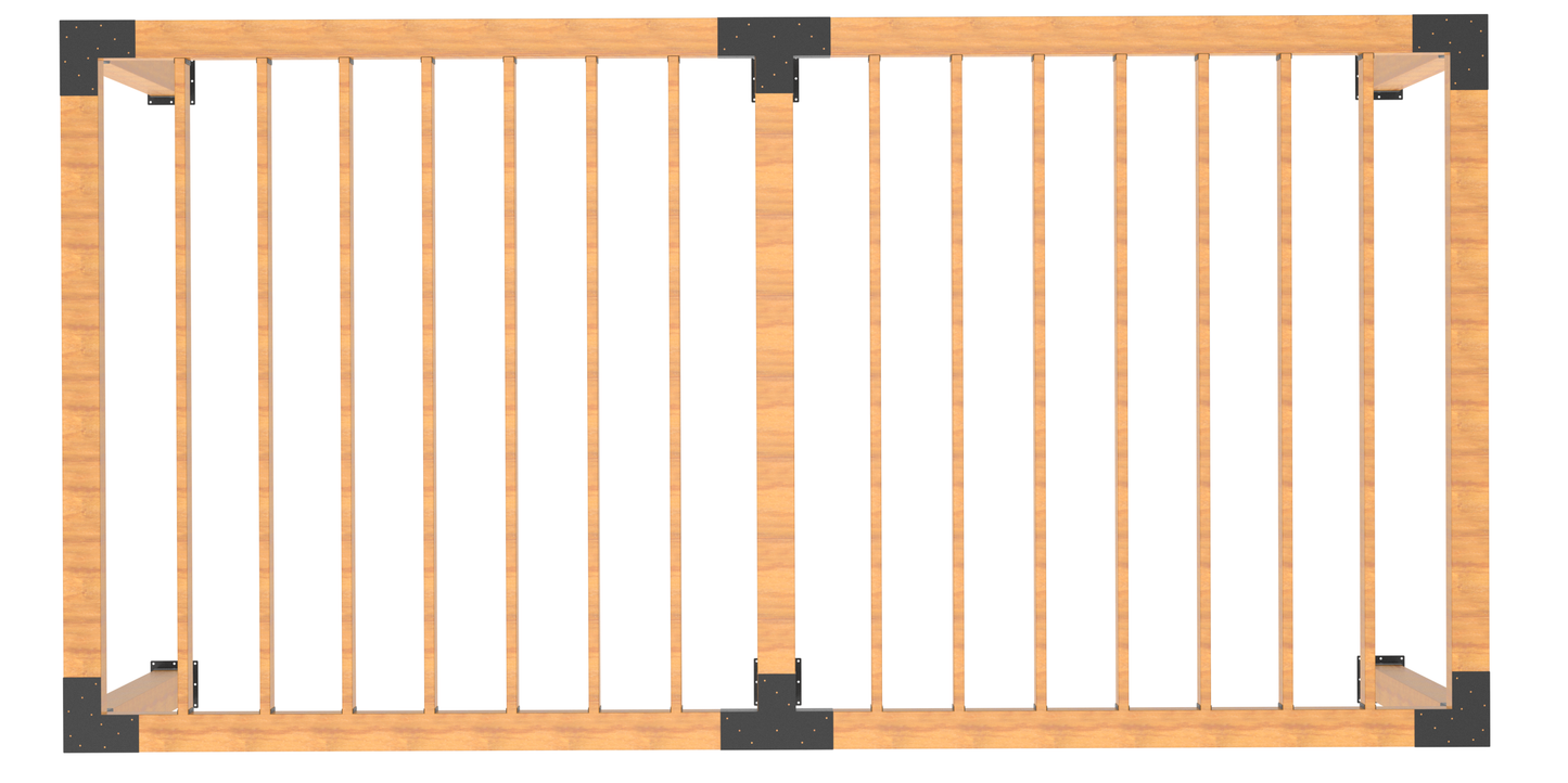 Double Pergola Kit with Rafter Brackets for 4"X4" Wood Posts